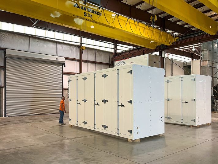 Large white cabinet-style enclosure