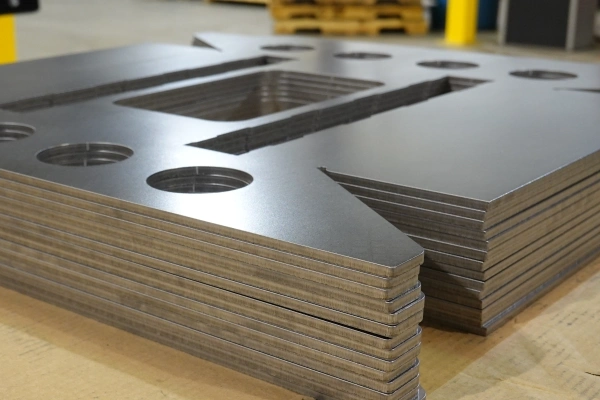 A stack of mid-sized parts cut out of 1/4