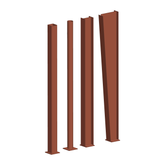 Several structural building columns